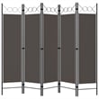 Pemberly Row Contemporary 5-Panel Room Divider in Anthracite