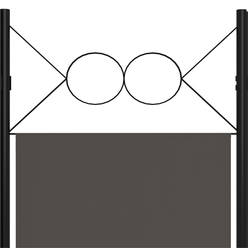 Pemberly Row Contemporary 5-Panel Room Divider in Anthracite