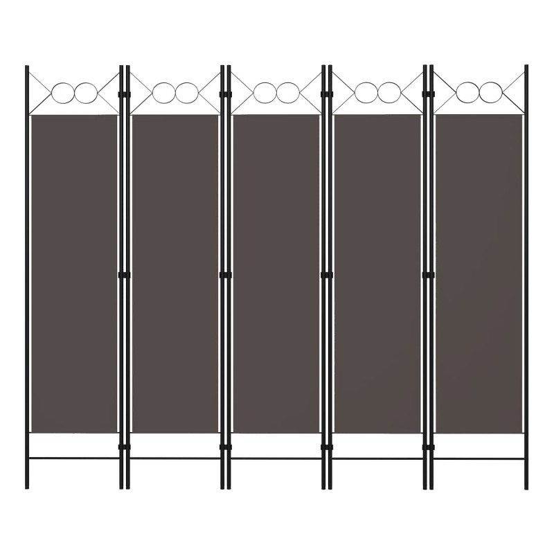 Pemberly Row Contemporary 5-Panel Room Divider in Anthracite