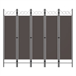 Pemberly Row Contemporary 5-Panel Room Divider in Anthracite
