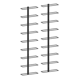 Pemberly Row 2 Piece 18 Bottles Iron Wall-Mounted Wine Racks in Black
