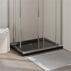 Pemberly Row 27.6&quotX35.4&quot Rectangular Abs Shower Base Tray in Black