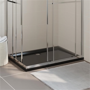 Pemberly Row 31.5&quotX43.3&quot Rectangular Abs Shower Base Tray in Black