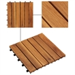 Pemberly Row Vertical Pattern Acacia Decking Tiles in Brown (Set of 20)