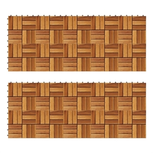 Pemberly Row 11.8&quotX11.8&quot Acacia Decking Tiles in Brown (Set of 20)