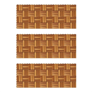 Pemberly Row Contemporary 11.8&quotX11.8&quot Acacia Decking Tiles (Set of 30)