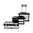 Pemberly Row 3-Part Rolling Tool Box With 2 Wheels in Black and Silver