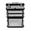 Pemberly Row 3-Part Rolling Tool Box With 2 Wheels in Black and Silver