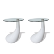 Pemberly Row 2 Piece Tempered Fiberglass Coffee Table in High Gloss White