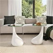 Pemberly Row 2 Piece Tempered Fiberglass Coffee Table in High Gloss White