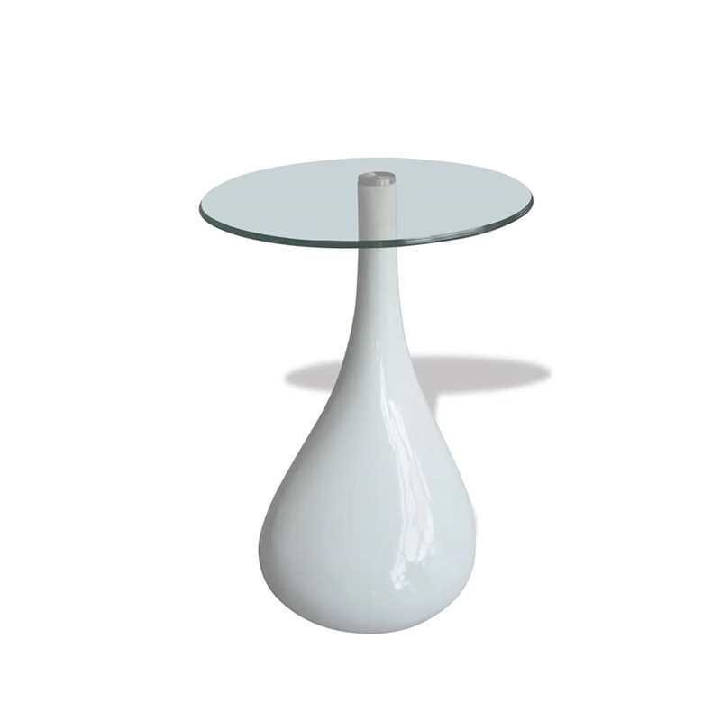 Pemberly Row 2 Piece Tempered Fiberglass Coffee Table in High Gloss White