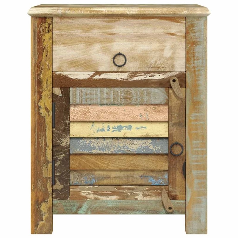 Pemberly Row Vintage Reclaimed Solid Compact Durable Cabinet Wood in Multicolor