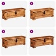 Pemberly Row Contemporary Grains Solid Mango Wood Storage Chest in Brown
