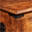 Pemberly Row Contemporary Grains Solid Mango Wood Storage Chest in Brown