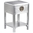 Pemberly Row Wood Frame w/ aluminum paneling Compact Console Table in Silver