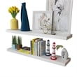 Pemberly Row Contemporary MDF Wall Shelf in White (Set of 2)