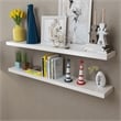 Pemberly Row 47.2 in Wide MDF Wall Mounting Shelf in White (Set of 2)
