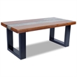 Pemberly Row Solid Teak and Mango Wood With Clear Coffee Table in Multicolour