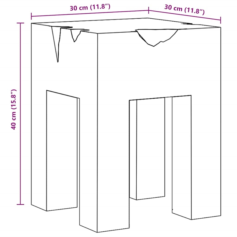 Pemberly Row Classic/Traditional Solid Teak Square Stool Wood in Brown