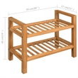 Pemberly Row Solid Oak Compact Simple Shoe Rack Wood in Brown