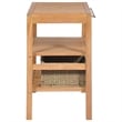 Pemberly Row Teak Wood Vanity Cabinet with steel handle in Warm Brown