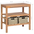 Pemberly Row Teak Wood Vanity Cabinet with steel handle in Warm Brown