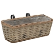 Pemberly Row Wicker Balcony Planter With Pe Lining Medium in Brown (Set of 2)
