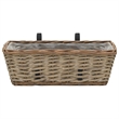 Pemberly Row Wicker Balcony Planter With Pe Lining Medium in Brown (Set of 2)