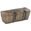 Pemberly Row Wicker Balcony Planter With Pe Lining Medium in Brown (Set of 2)