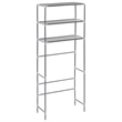 Pemberly Row Contemporary Storage Rack Over Laundry in Silver