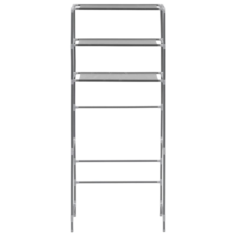 Pemberly Row Contemporary Storage Rack Over Laundry in Silver