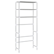 Pemberly Row Contemporary Storage Rack Over Laundry in Silver