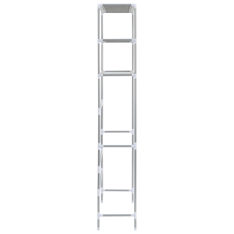 Pemberly Row Contemporary Storage Rack Over Laundry in Silver