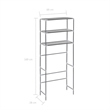 Pemberly Row Contemporary Storage Rack Over Laundry in Silver