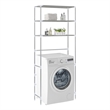 Pemberly Row Contemporary Storage Rack Over Laundry in Silver