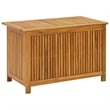 Pemberly Row Natural Solid Acacia Wood Medium Storage Box in Brown