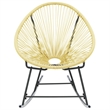 Pemberly Row Poly Rattan Powder-Coated Steel Standard Acapulco Chair in Beige