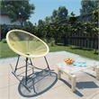 Pemberly Row Poly Rattan Powder-Coated Steel Standard Acapulco Chair in Beige