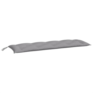Pemberly Row Polyester Oxford Fabric Garden Bench Cushion in Gray