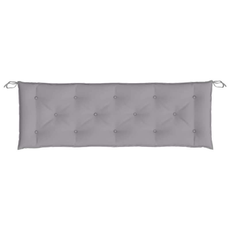 Pemberly Row Polyester Oxford Fabric Garden Bench Cushion in Gray