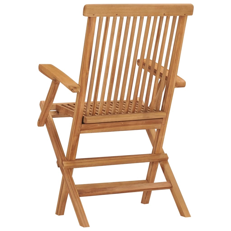 Pemberly Row Standard Collapsible Teak Wood Garden Chair (Set of 2)