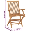 Pemberly Row Standard Collapsible Teak Wood Garden Chair (Set of 2)