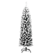 Pemberly Row PVC Artificial Christmas Tree w/ Steel Slim Ornaments in Green