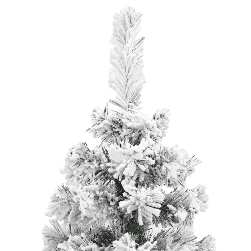 Pemberly Row PVC Artificial Christmas Tree w/ Steel Slim Ornaments in Green