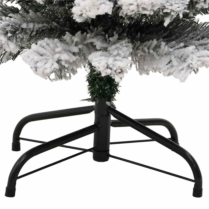 Pemberly Row PVC Artificial Christmas Tree w/ Steel Slim Ornaments in Green