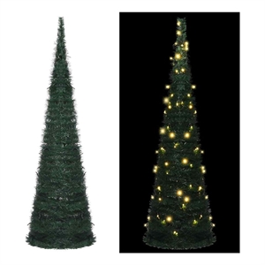 Pemberly Row 59&quot Pop-Up & Collapsible PVC Christmas Tree in Green