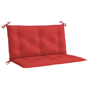 Pemberly Row Polyester Oxford Fabric Garden Bench Cushion in Red (Set of 2)