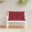 Pemberly Row Oxford Fabric Medium Garden Bench Cushion in Red Wine (Set of 2)