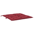 Pemberly Row Oxford Fabric Medium Garden Bench Cushion in Red Wine (Set of 2)