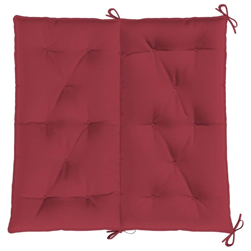 Pemberly Row Oxford Fabric Medium Garden Bench Cushion in Red Wine (Set of 2)